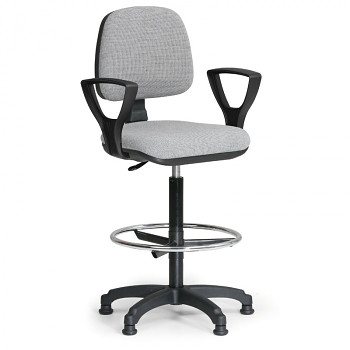 Kancelářská židle MILANO, šedá s područkami, s kluzáky