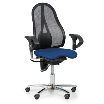 Kancelářská židle EXETER NET modrá bez opěrky hlavy