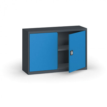 Kovová skříň  800x1200x400 mm, antracit/modrá, 60 kg na polici