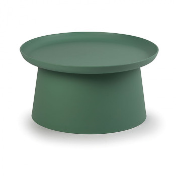 Kávový stolek kruhový průměr 700x 360, zelený plast, FUNGO