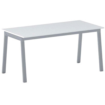 Jednací stůl 1600x 800x 750, bílá, podnož šedá, BASIC