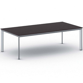 Jednací stůl 2400x1200x 740, wenge, podnož šedá, INVITATION