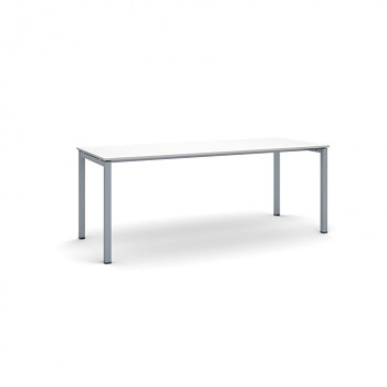 Jednací stůl 2000x 800x 750, bílá, podnož šedá, SQUARE