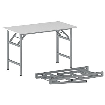 Konferenční stůl 1100x 500x 750, bílá, podnož šedá, FAST READY