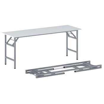 Konferenční stůl 1700x 500x 750, bílá, podnož šedá, FAST READY
