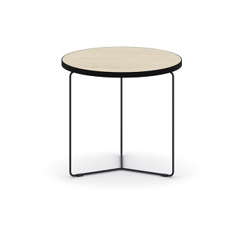 Konferenční stůl kruhový průměr  500x 380, dub přírodní, podnož černá, TENDER