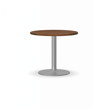Konferenční stůl kruhový průměr  600x 500, ořech, podnož šedá, ZEUS
