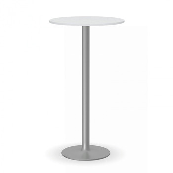 Konferenční stůl kruhový průměr  600x1100, bílá, podnož šedá, OLYMPO