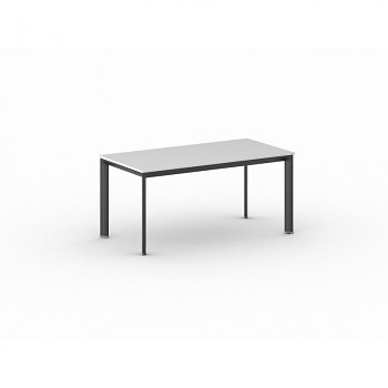 Jednací stůl 1600x 800x 740, bílá, podnož černá, INVITATION