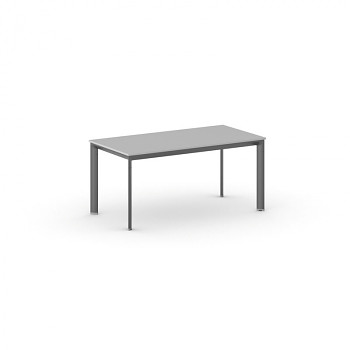Jednací stůl 1600x 800x 740, šedá, podnož černá, INVITATION