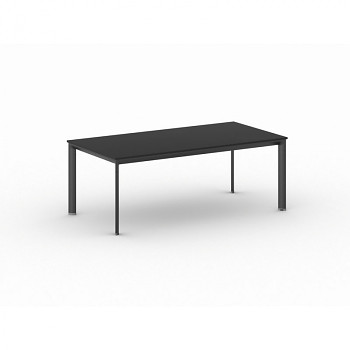 Jednací stůl 2000x1000x 740, antracit, podnož černá, INVITATION