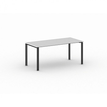 Jednací stůl 1800x 900x 750, bílá, podnož černá, INFINITY