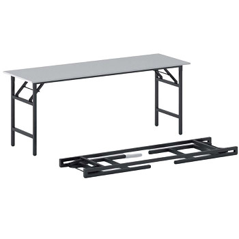 Konferenční stůl 1700x 500x 750, šedá, podnož černá, FAST READY